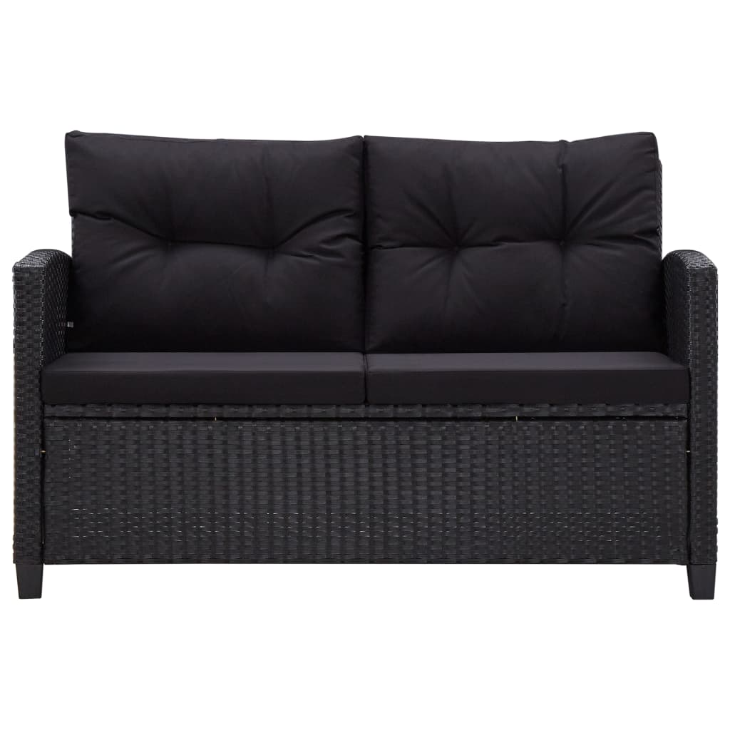 NNEVL 6 Piece Garden Sofa Set with Cushions Poly Rattan Black