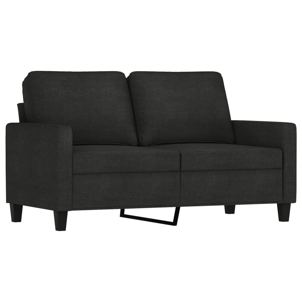 NNEVL 4 Piece Sofa Set with Cushions Black Fabric