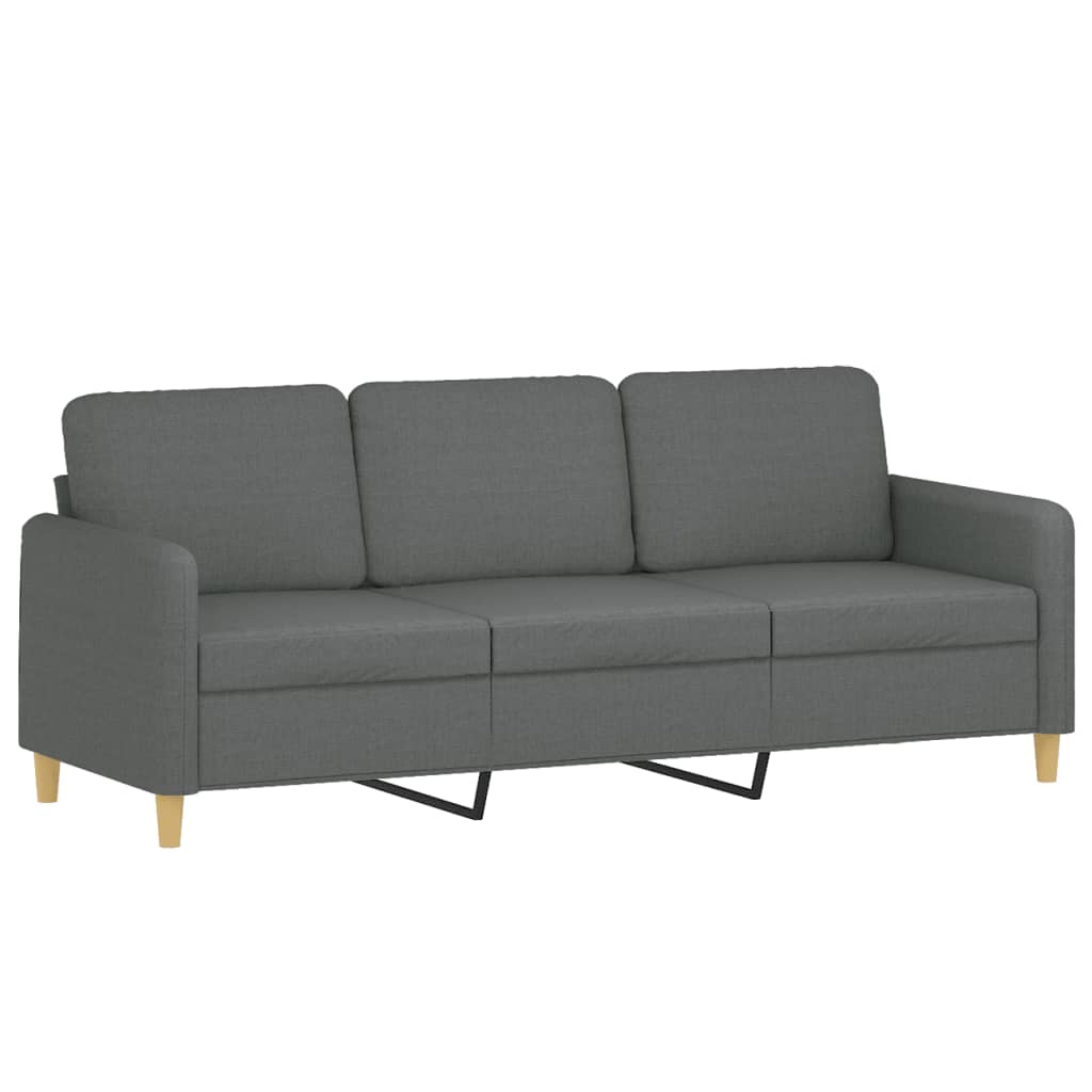 NNEVL 2 Piece Sofa Set with Cushions Dark Grey Fabric