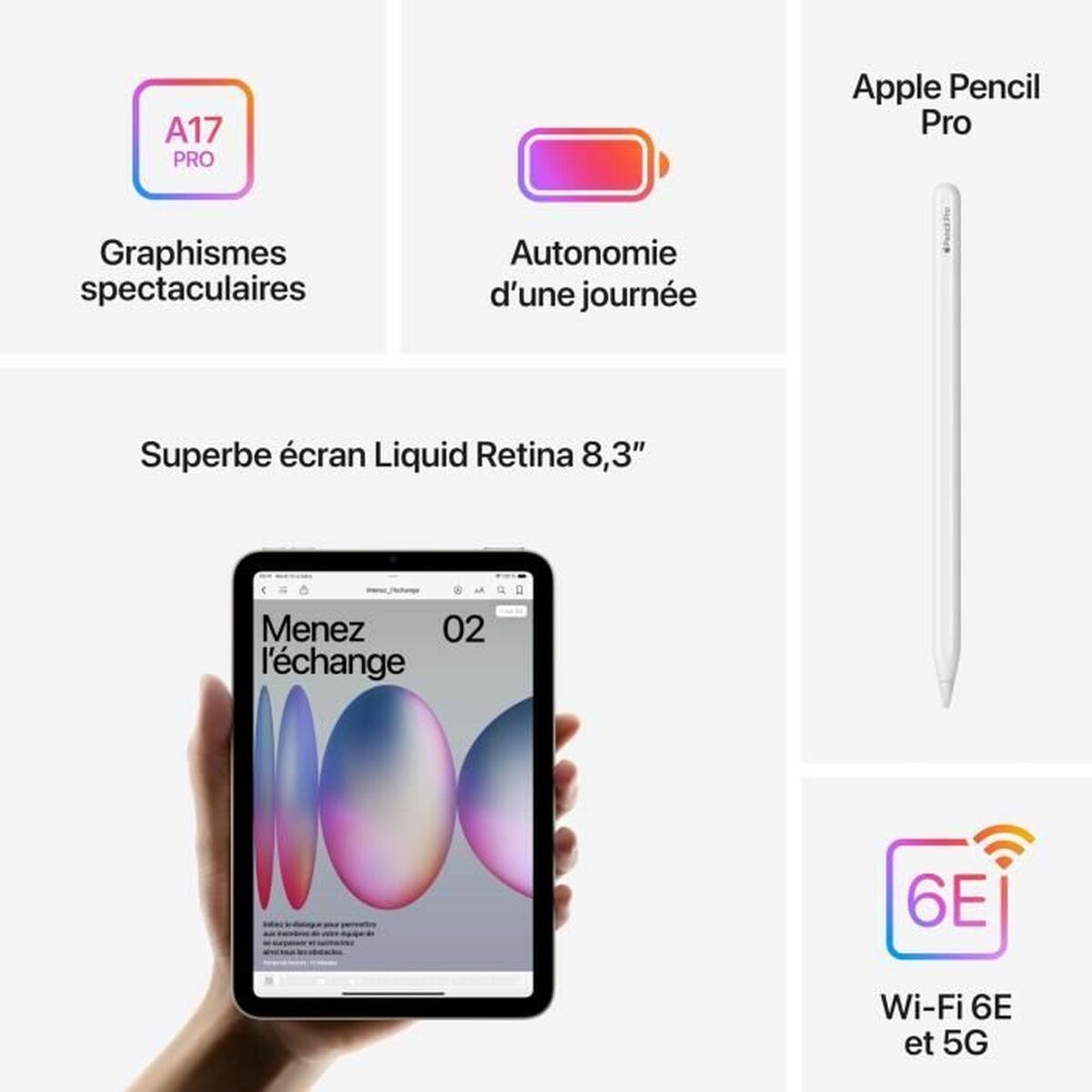 Tableta Apple iPad mini 8,3" 128 GB Azul