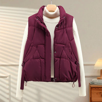 Women's Autumn Loose Outerwear Stand Collar Cotton Vest