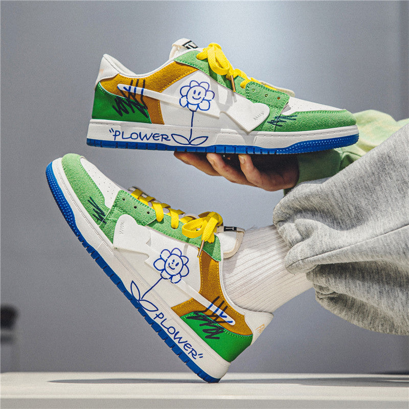 Zapatos de grafiti para hombre, modernos y versátiles