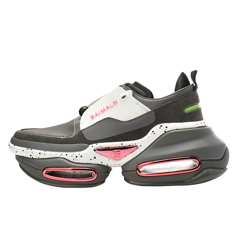 Zapatillas casuales huecas con plataforma elástica y realzadas