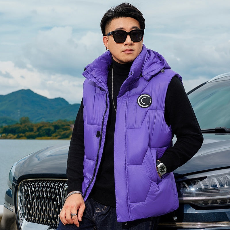 Chaleco informal holgado y cálido de felpa para hombre