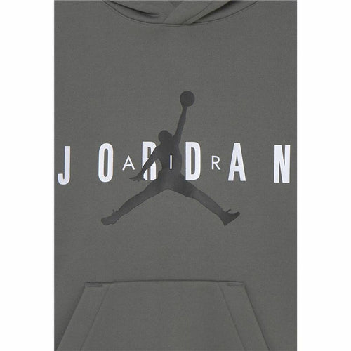 Sudadera con capucha para niños Nike Jordan Jumpman, color gris