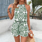 Elegant And Stylish Womens Lightweight Green Printed Jumpsuit