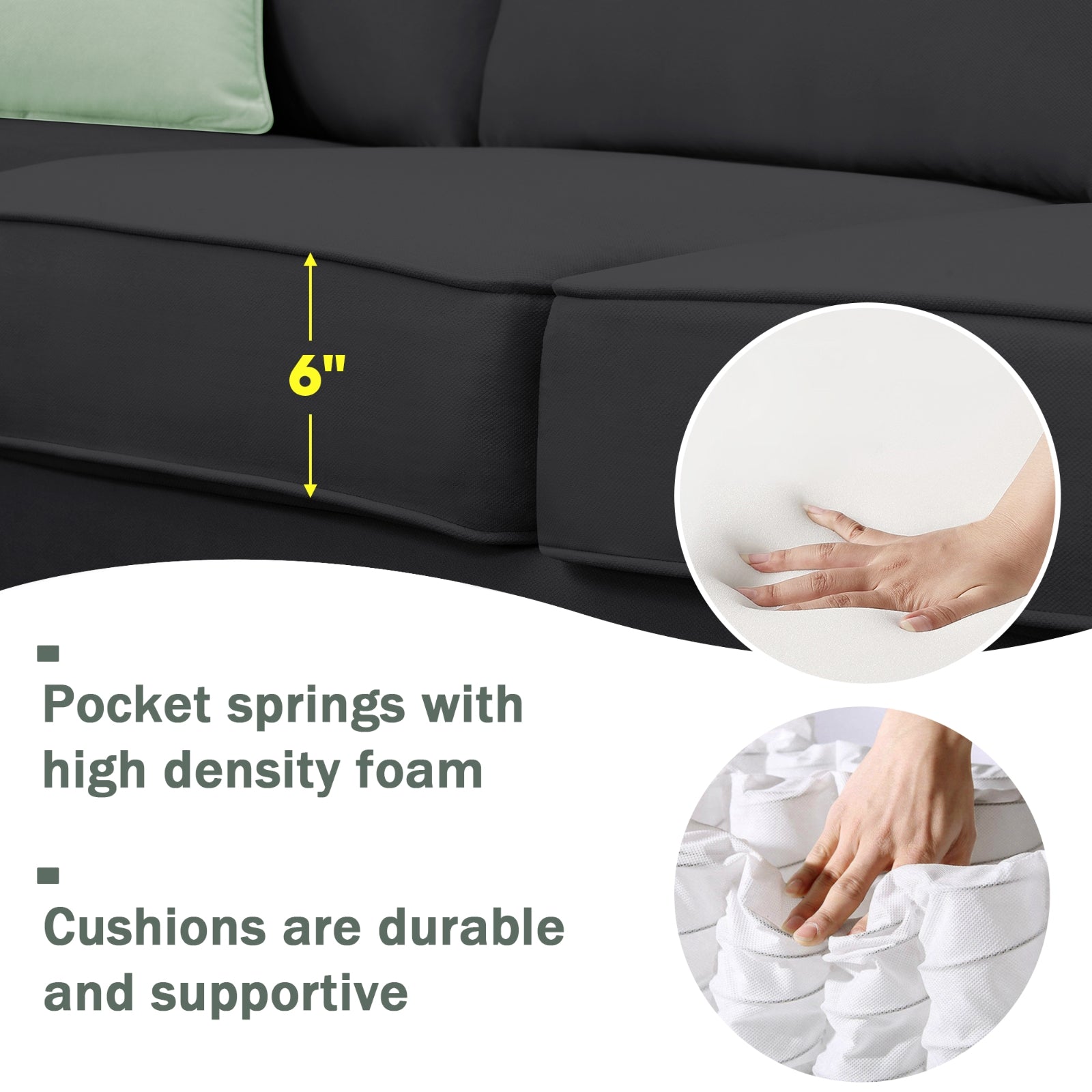 112 87 طقم كنب زاوية، 7 مقاعد، أطقم غرف معيشة معيارية