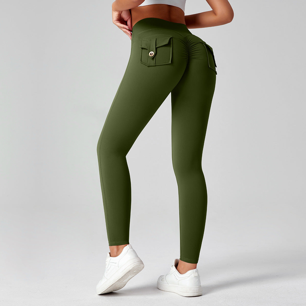 Pantalones de yoga para mujer, de cintura alta, elásticos y ajustados, que realzan los glúteos.