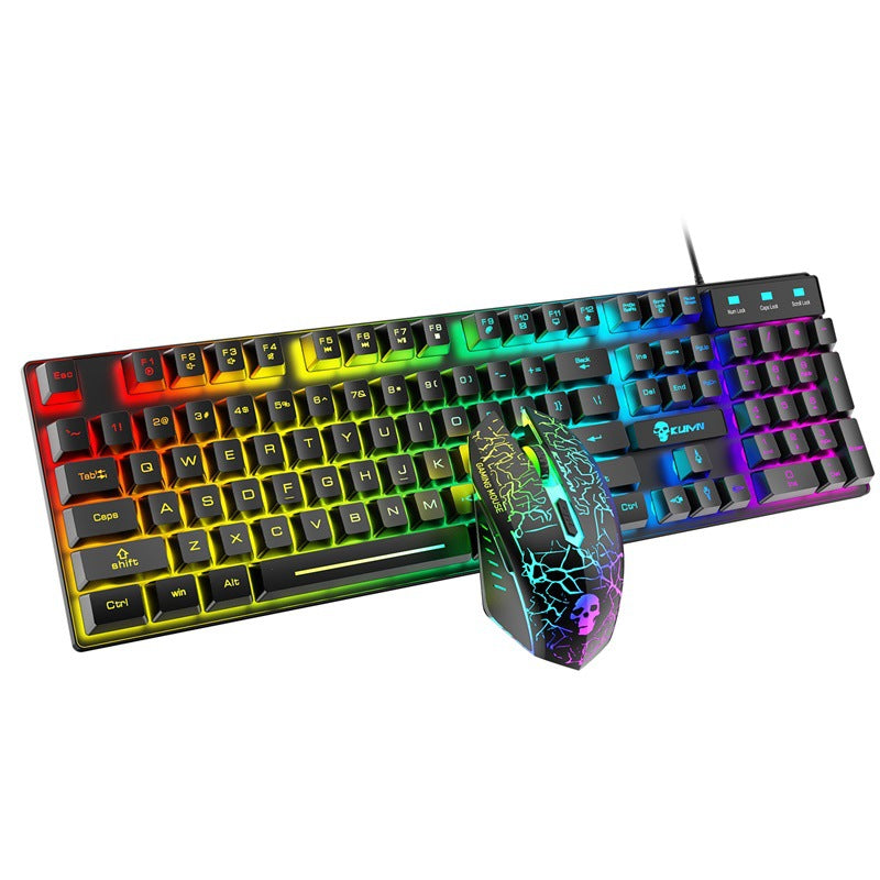 Juego de teclado y ratón luminosos Kuiying T6RGB