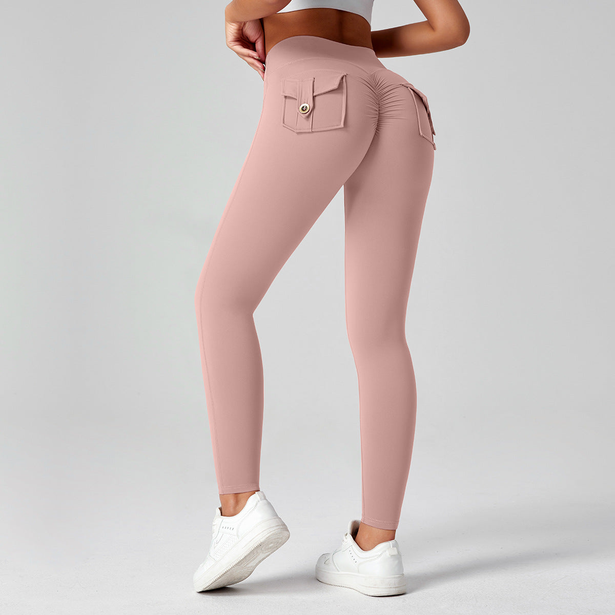 Pantalones de yoga para mujer, de cintura alta, elásticos y ajustados, que realzan los glúteos.