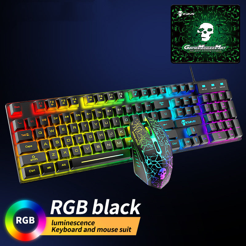 Juego de teclado y ratón luminosos Kuiying T6RGB