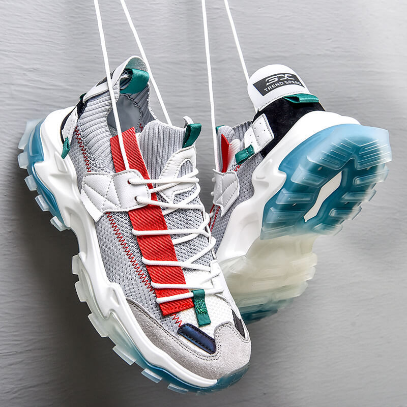 Zapatos casuales para parejas, zapatillas de deporte con red roja, zapatos de papá