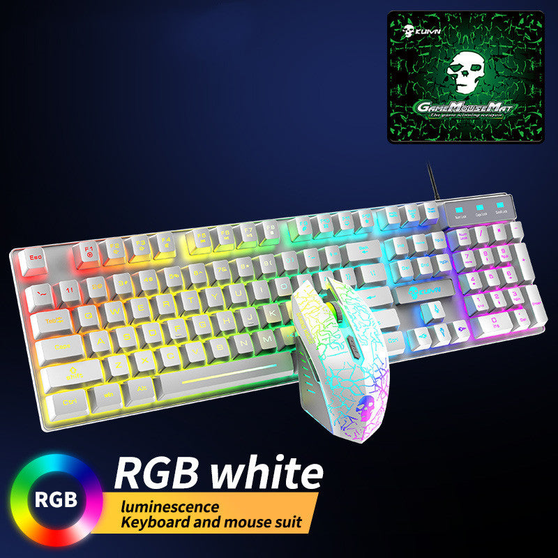Juego de teclado y ratón luminosos Kuiying T6RGB