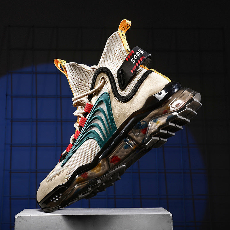 Zapatos de hombre Zapatos de caña alta Zapatos casuales transpirables de suela gruesa