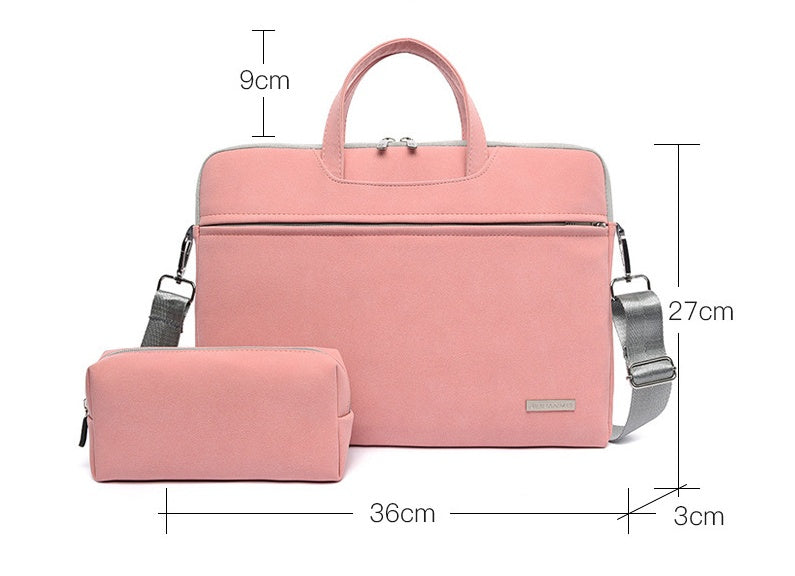 Bolso de piel sintética para portátil, maletín para MacBook Air de 13,3, 14 y 15,6 pulgadas, bolso de hombro para hombre y mujer.