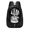 Mochila con calavera 3D, con tachuelas y pelo