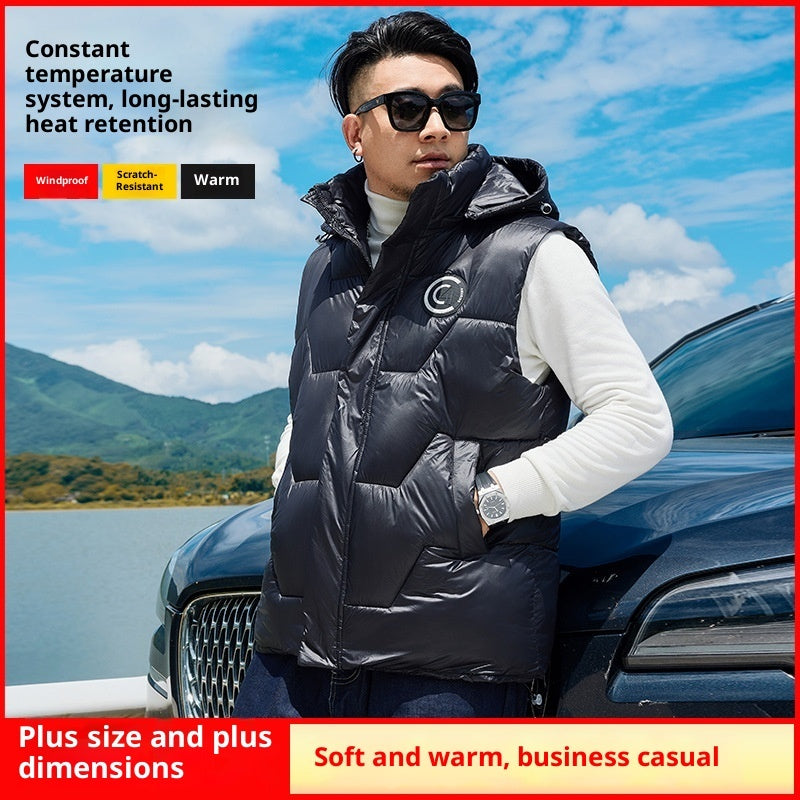 Chaleco informal holgado y cálido de felpa para hombre