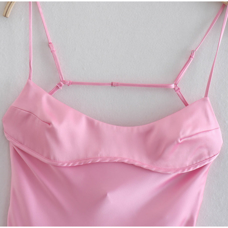 Vestidos largos de satén para mujer, elegantes, sin mangas, para fiestas, sexys, informales, sin espalda, para verano