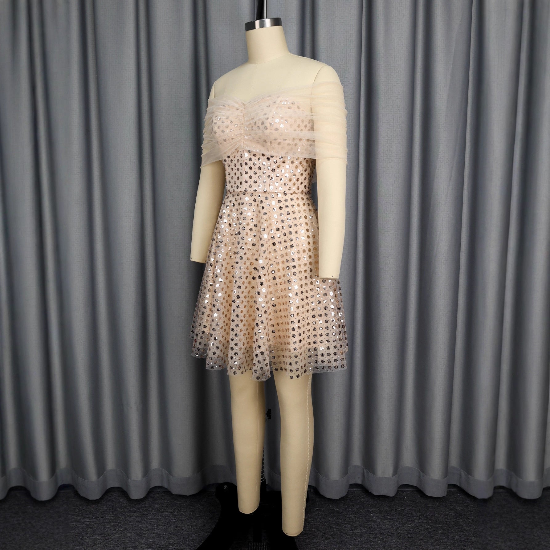 Vestido de noche superior Vestido de fiesta con hombros descubiertos