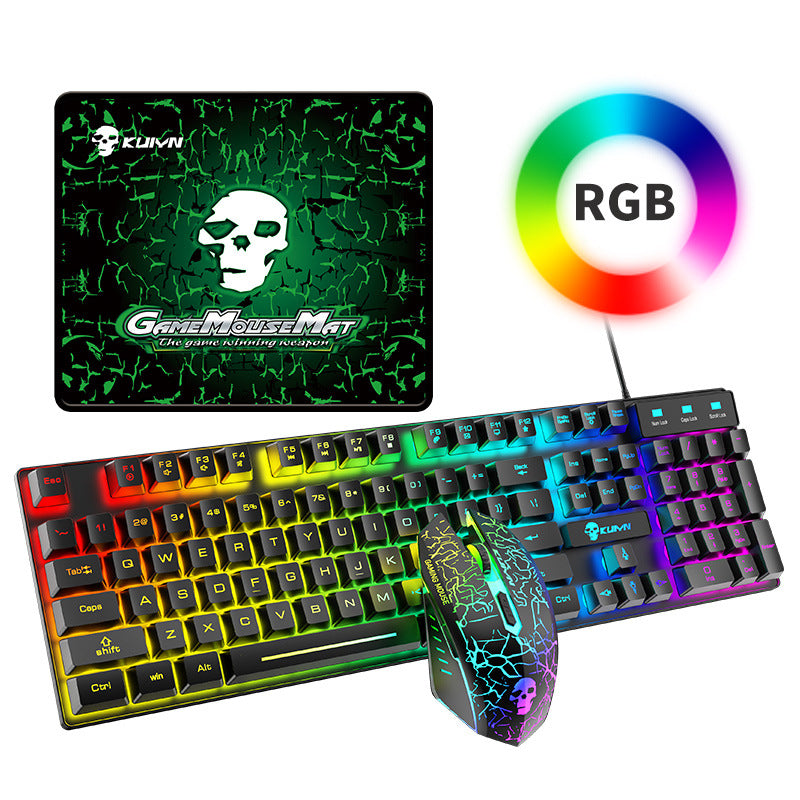 Juego de teclado y ratón luminosos Kuiying T6RGB