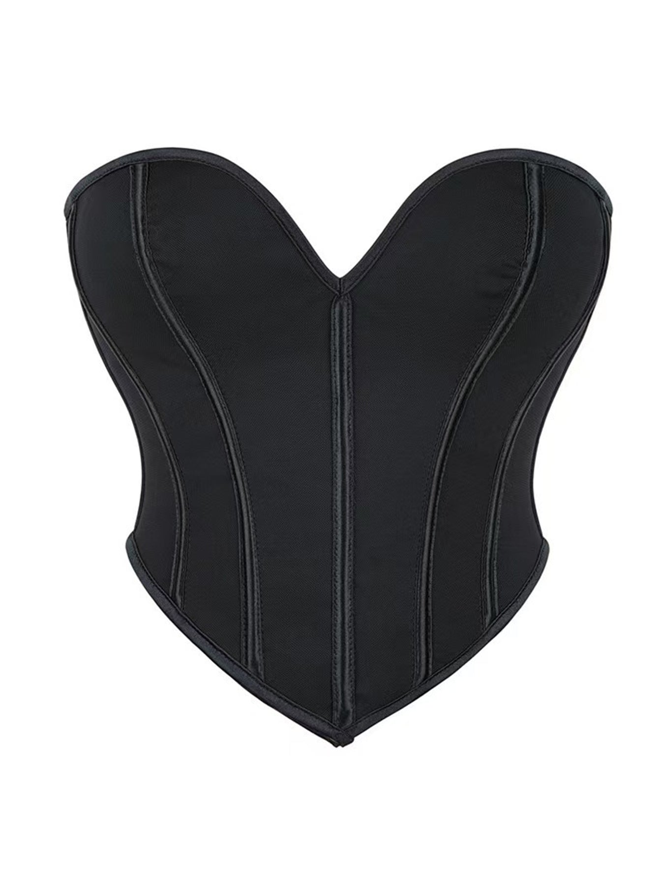 Top de corsé con corazón para mujer, atuendos sexys para conciertos y salidas, top corto sin tirantes.