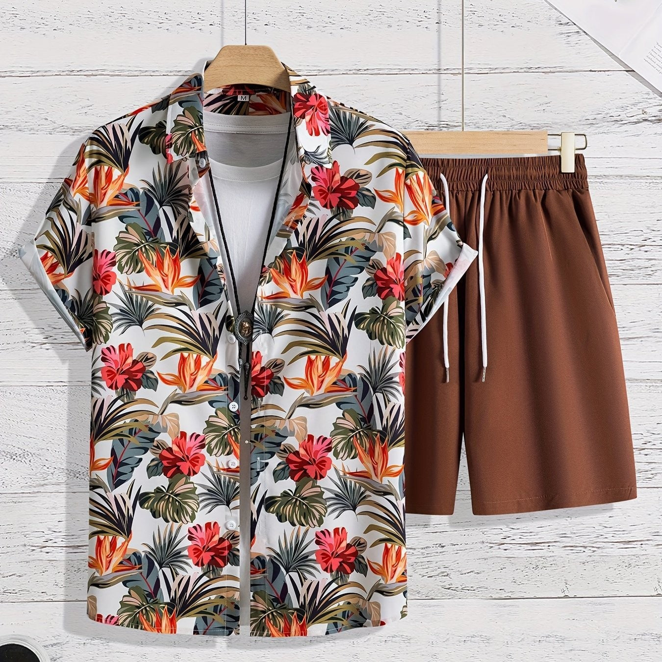 Summer Men's Hawaiian Shirt Seaside Beach Vacation Style