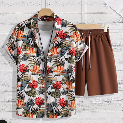 Summer Men's Hawaiian Shirt Seaside Beach Vacation Style