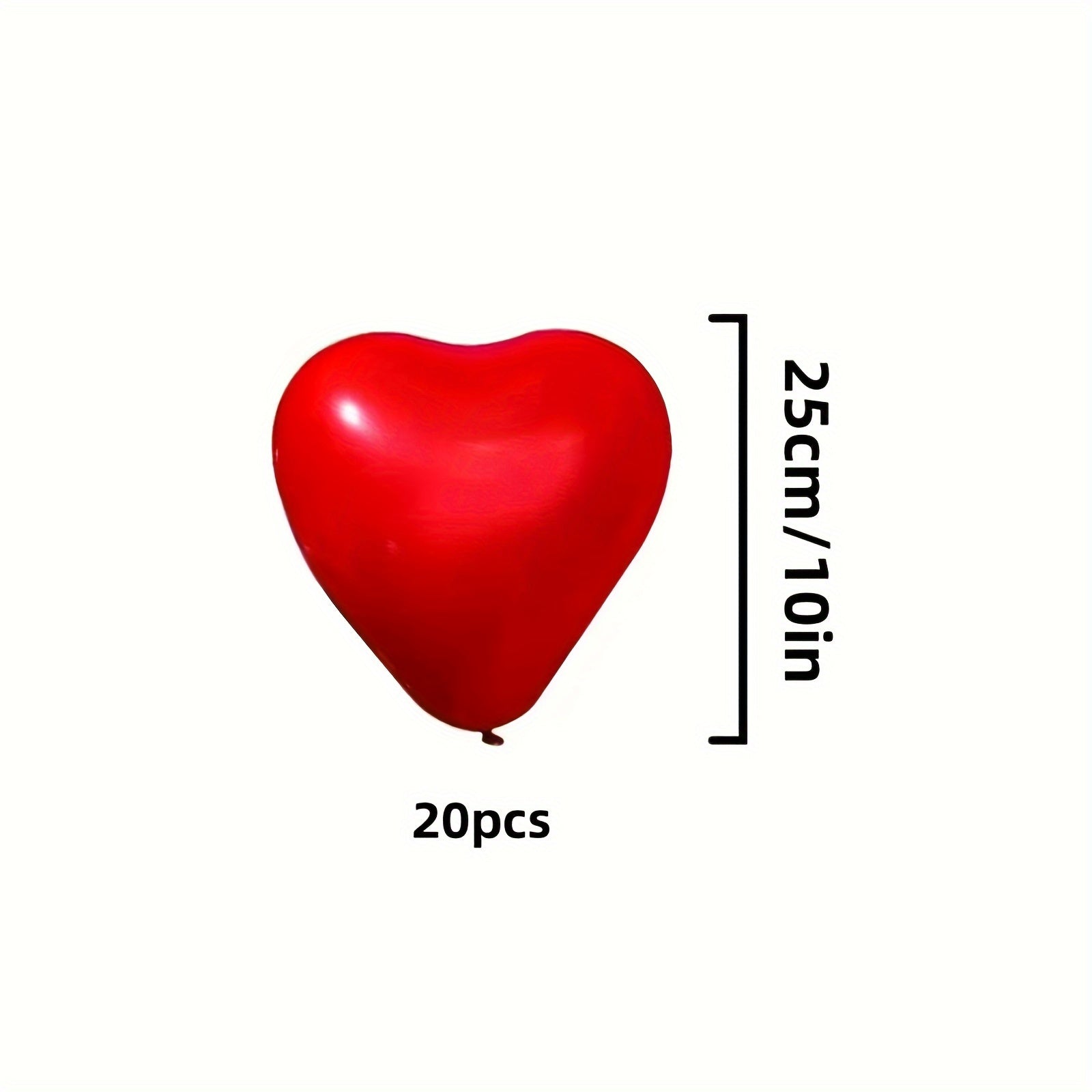 NNETM Juego de 20 globos de corazón rojo de 25 cm