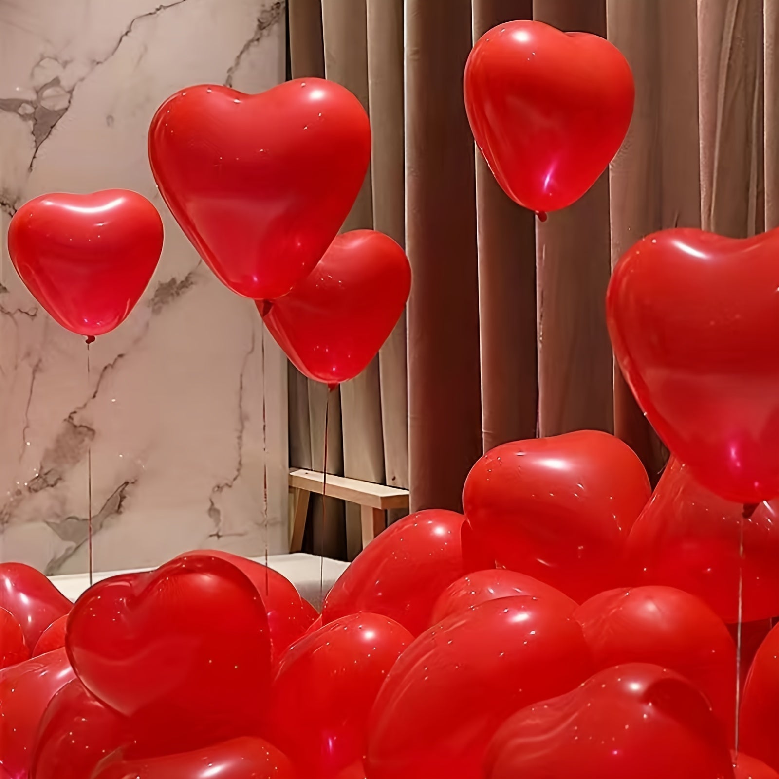 NNETM Juego de 20 globos de corazón rojo de 25 cm