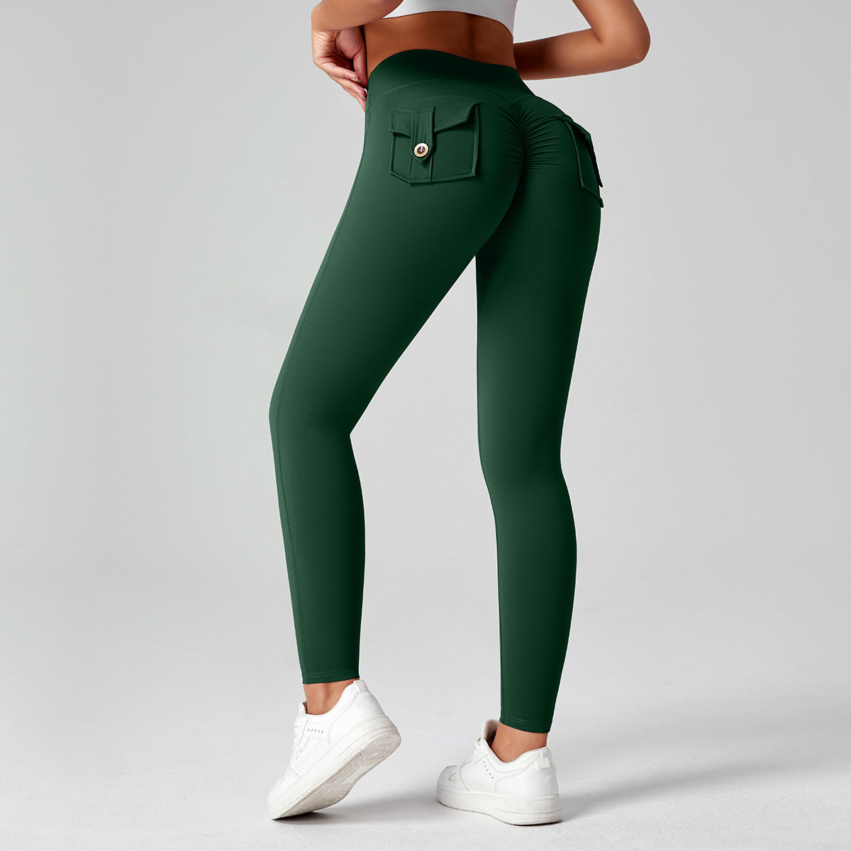 Pantalones de yoga para mujer, de cintura alta, elásticos y ajustados, que realzan los glúteos.
