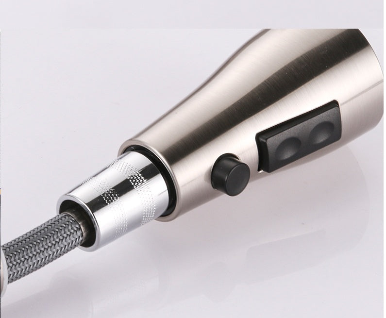 Grifo extraíble de cobre cepillado para fregadero de cocina y lavavajillas, con agua fría y caliente