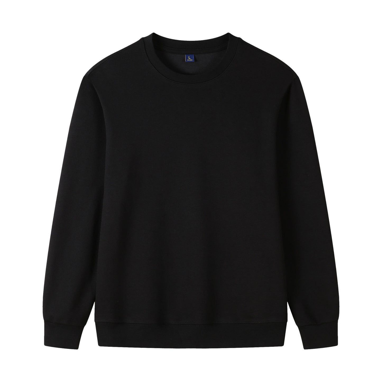 320g Straight Shoulder Pure Cotton Autumn Long Sleeve Round Neck Solid Color Sweatshirt Customized