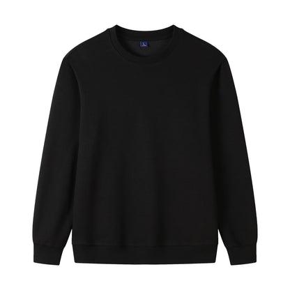 320g Straight Shoulder Pure Cotton Autumn Long Sleeve Round Neck Solid Color Sweatshirt Customized