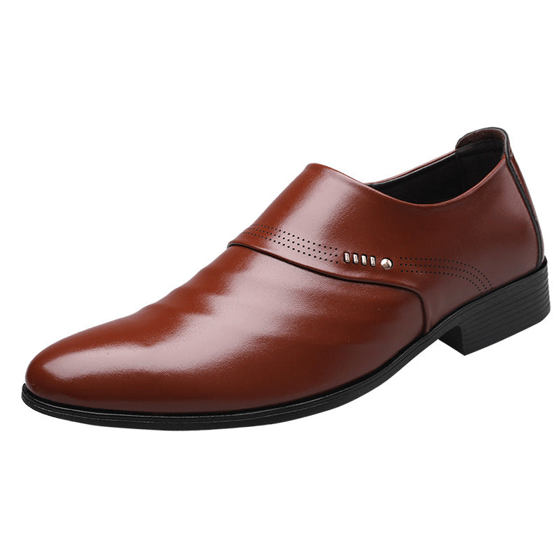 Zapatos casuales de punta puntiaguda para hombre, zapatos de cuero para hombre.