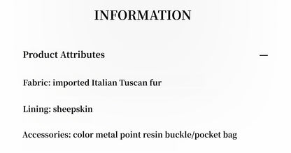 "Dream Walk" long lapel Tuscan wool sheepskin short fur coat for women