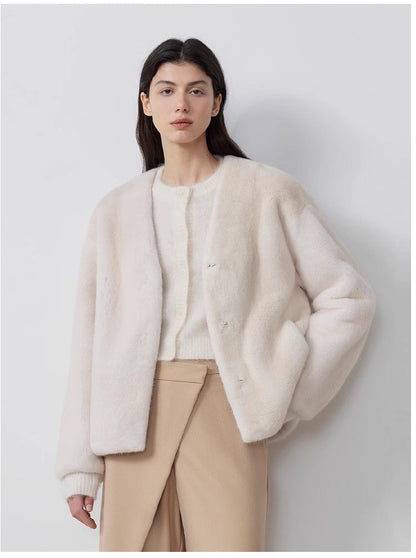 Louvre II Imported Simple Whole Mink Short Coat