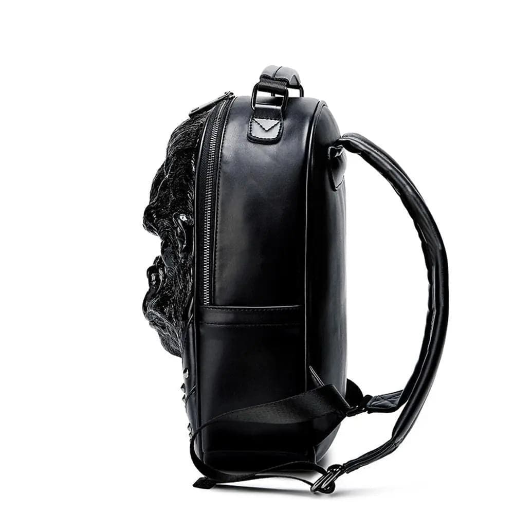 Mochila 3D con diseño de hombre mono salvaje, impermeable y con tachuelas, estilo hip hop.