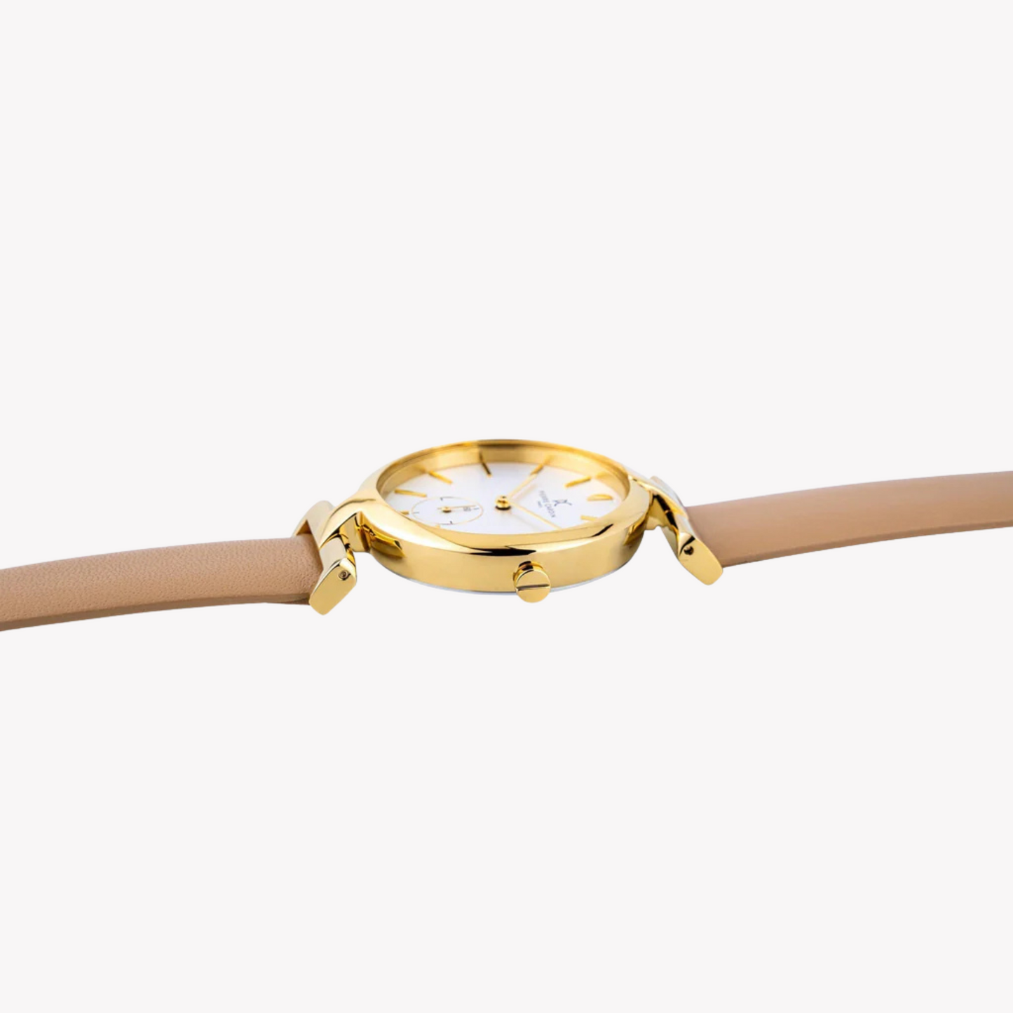 Pierre Cardin Women's Beige Leather Watch, Silver Dial | Cmd.3517