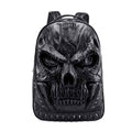 Mochila 3D con diseño de calavera grande, con remaches, ideal para el tiempo libre