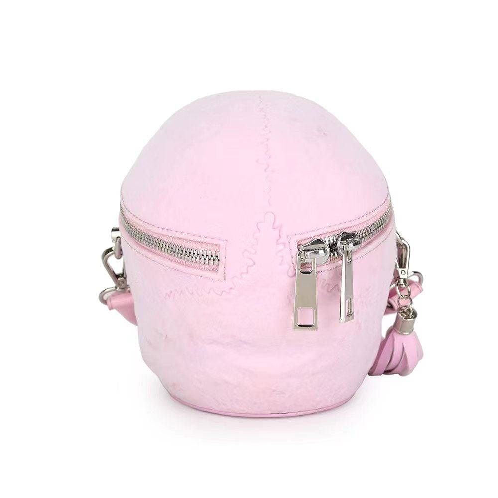 3D Bags Skull Cross Body Shoulder Bag Mini Handle Handbags Pink Suede