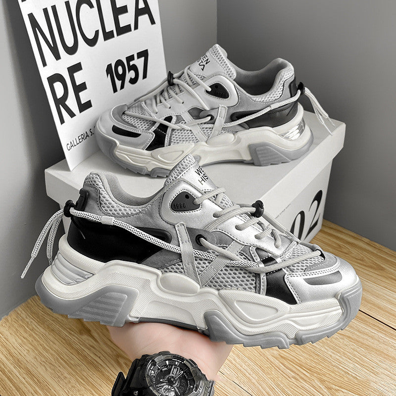 Zapatillas de running transpirables de suela gruesa para hombre