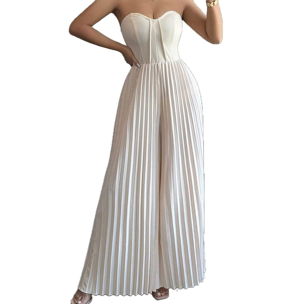 Top de tubo de color liso para mujer con diseño que se ajusta a la cintura