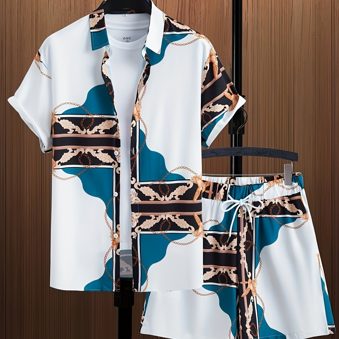 Summer Men's Hawaiian Shirt Seaside Beach Vacation Style