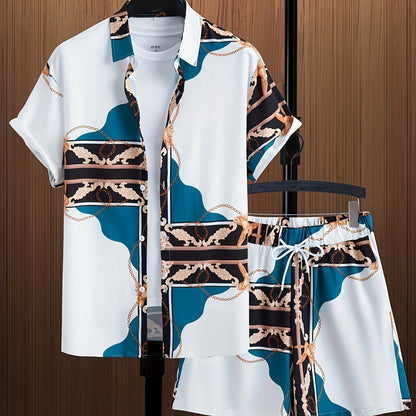 Summer Men's Hawaiian Shirt Seaside Beach Vacation Style