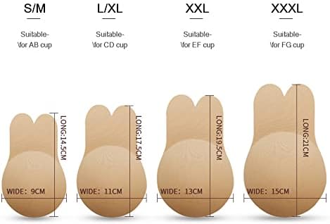 Rabbit Ears (Combo) Lifting Chest Pads, Push-Up Adhesive Bra For Women, Reusable, Black and Beige, 2 Pairs