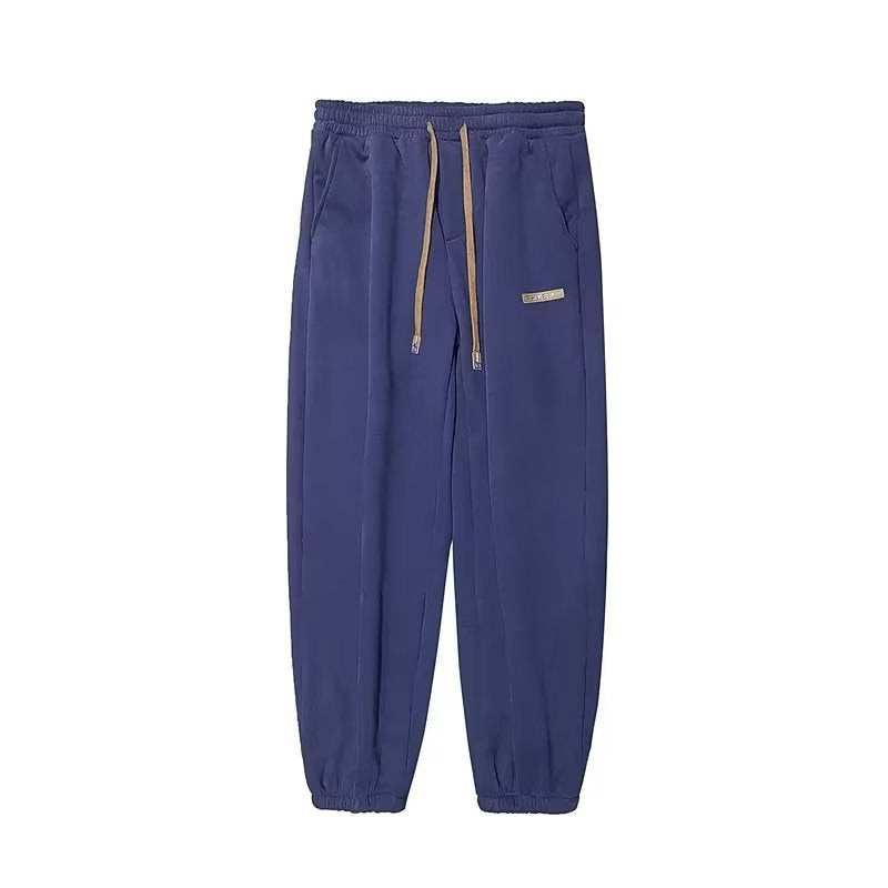Mens Fleece-Lined Thickened Loose-Fit Casual Pants
