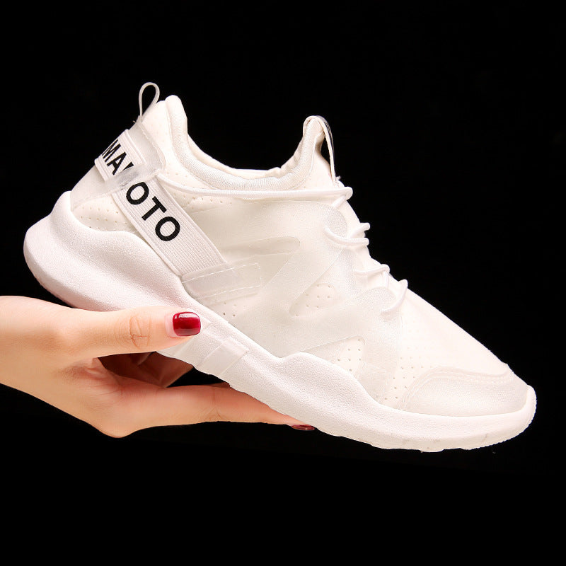 Zapatillas deportivas blancas para mujer, zapatillas informales transpirables para correr.