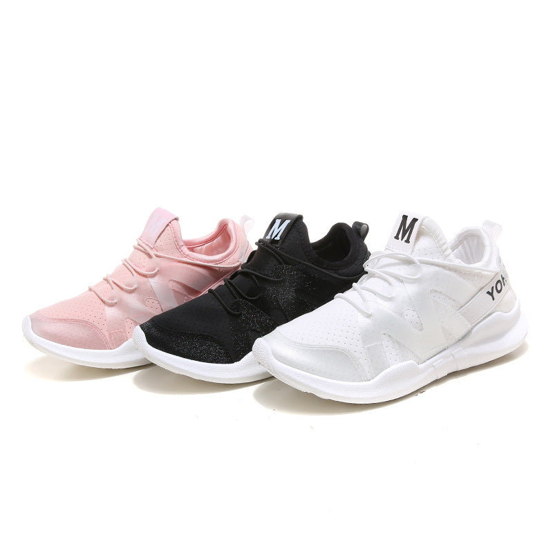 Zapatillas deportivas blancas para mujer, zapatillas informales transpirables para correr.