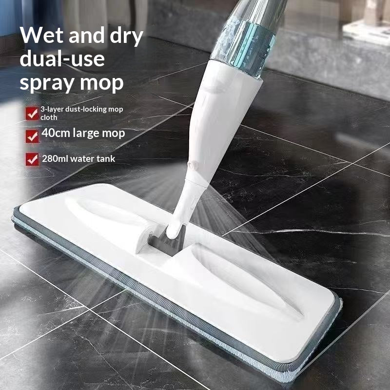 El trapeador en aerosol y el trapeador plano en aerosol limpian en una sola pasada. Adecuado tanto para limpieza en seco como en húmedo.