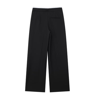 Simple Relaxed Fit Womens Pants With A Drawstring And Elastic Waist